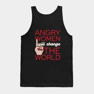 Angry Women Will Change The World Red Nail Polish Design Tank Top
